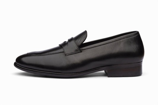 Split Toe Penny Loafers - Black
