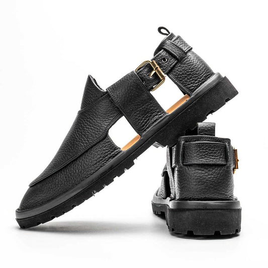 Black Handmade jeans Chappal