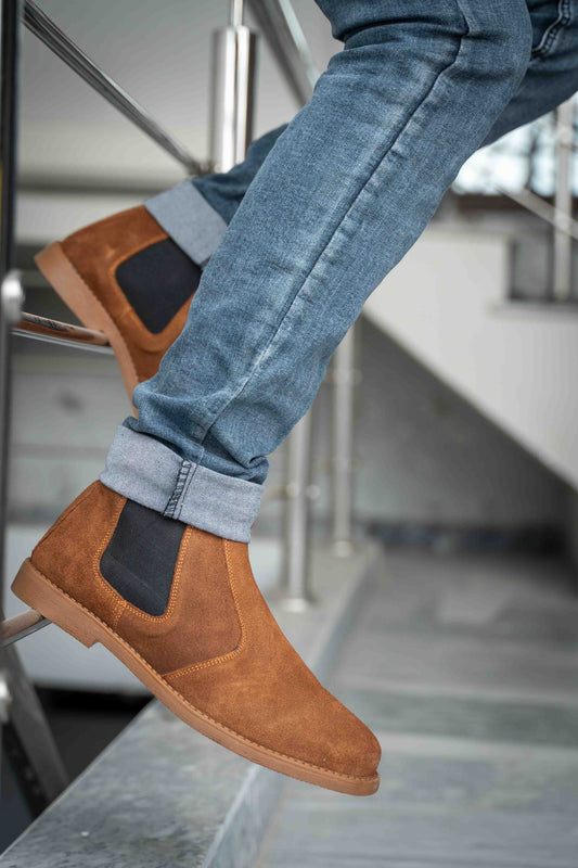 Camel Suede Premium Chelsea Boots