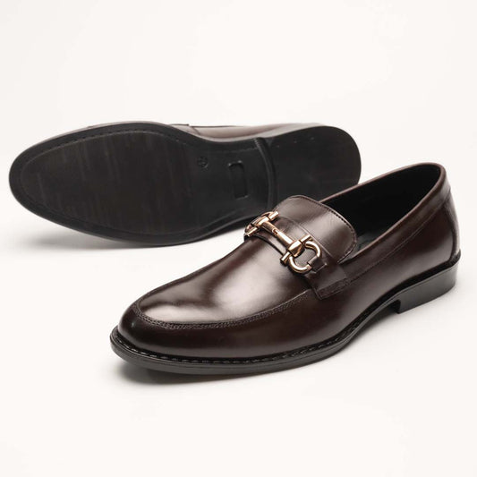 Horse bit leather loafers Brown